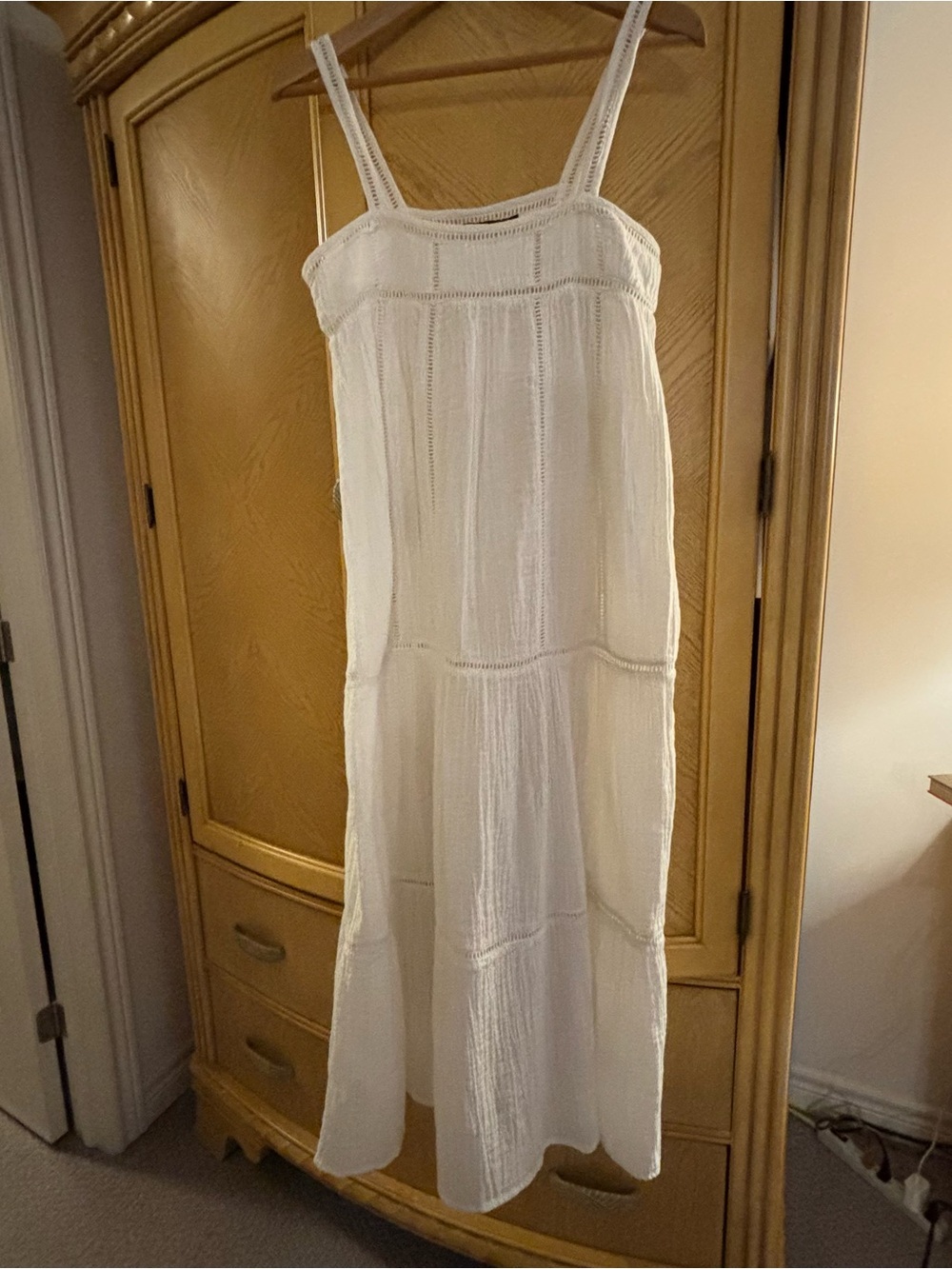 Papermoon White Cotton Gauze Maxi Dress
